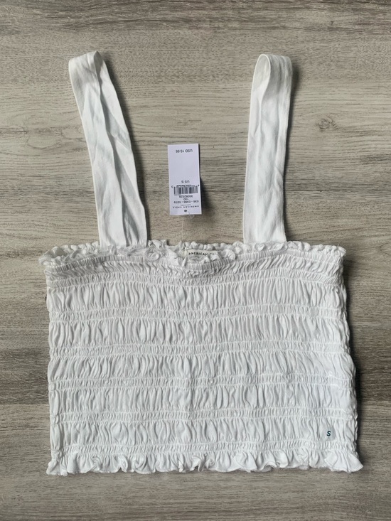 American Eagle Outfitters Tops - NWT! American Eagle White Smocked copped Tank Top size small